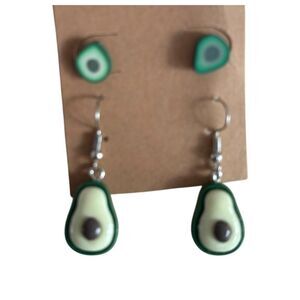 Avocado-Themed Stud & Dangle Earrings Set For Women Hypoallergenic Material Uniq